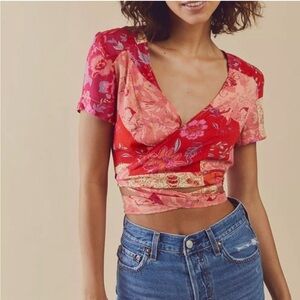 NWT Free People Ashley Wrap Crop Top